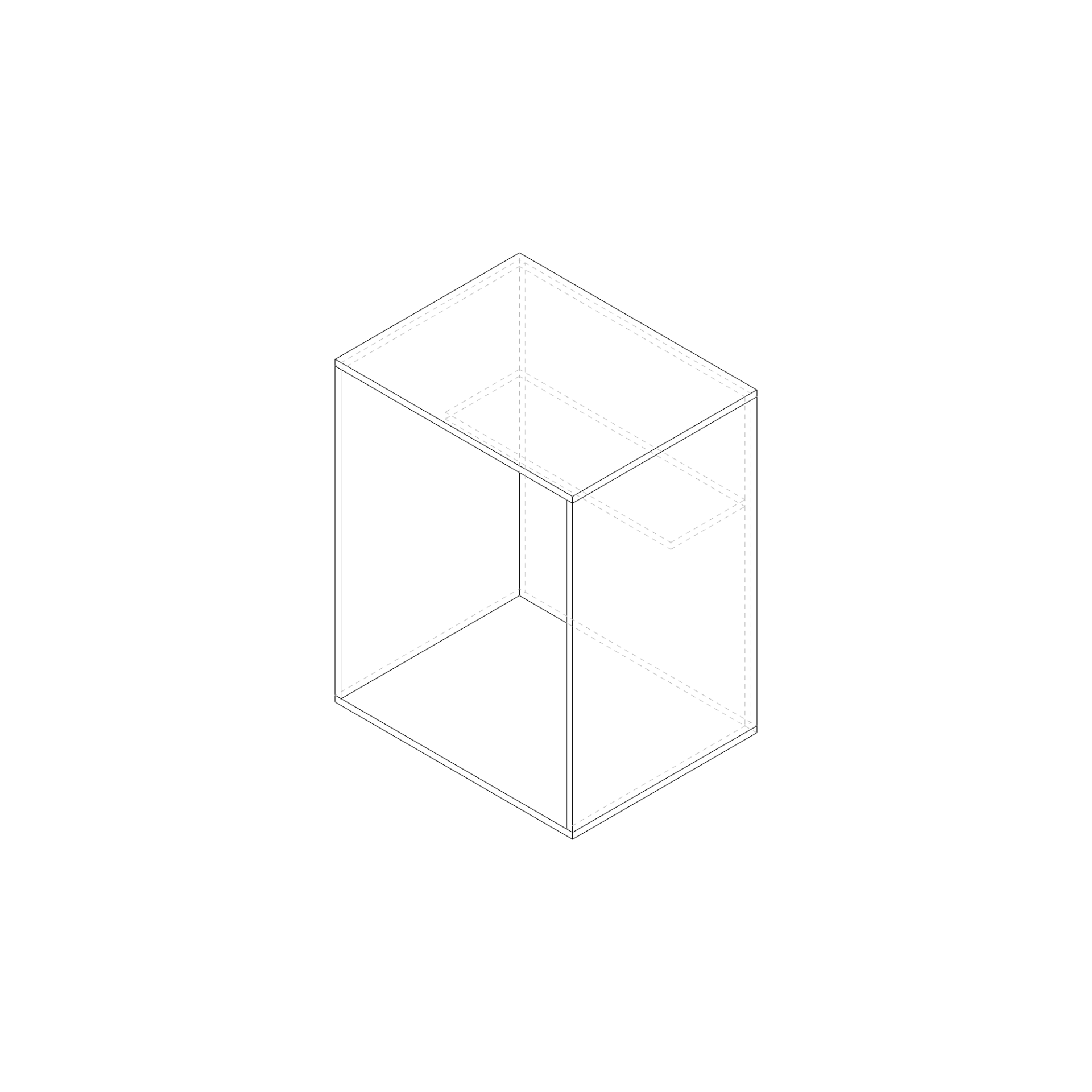 Open opbouwkast - breedte 40 cm - hoogte 120 cm - diepte 40 cm (0000 Unknown)